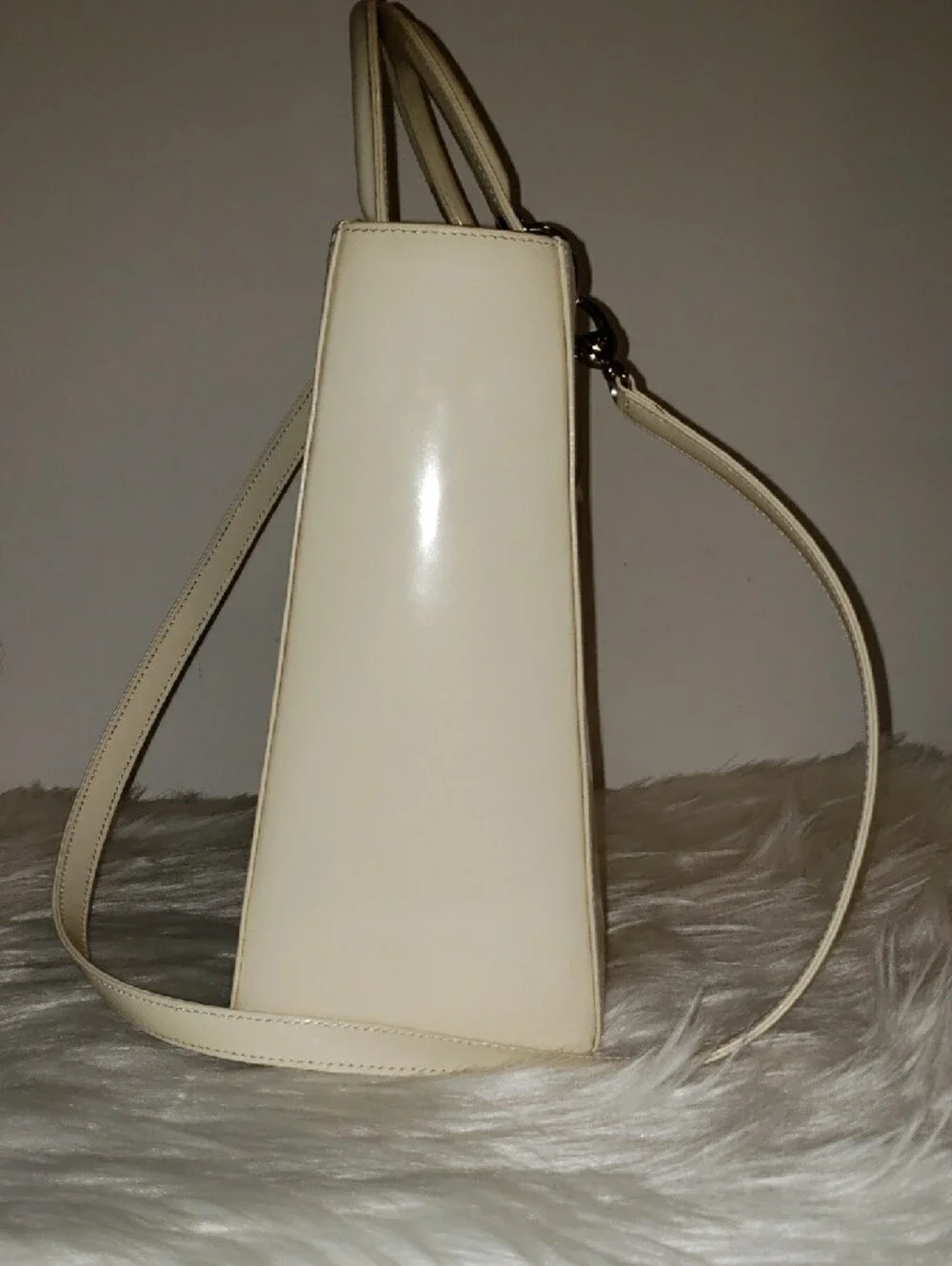 Dior Cream Leather Satchel with Silver Charm